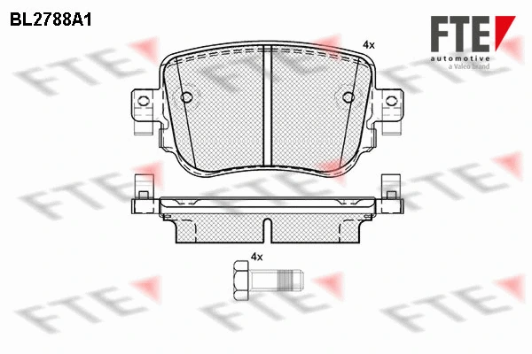 Kit de plaquettes de frein, frein à disque FTE 9010982