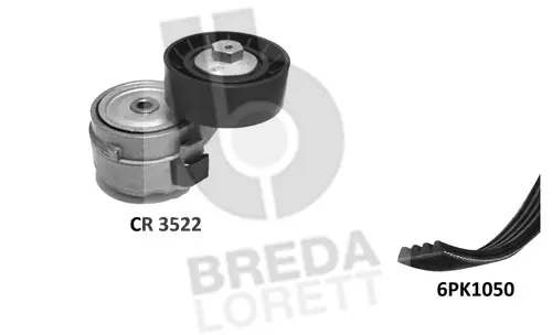 Jeu de courroies trapézoïdales à nervures BREDA LORETT KCA0012