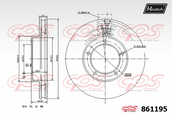 Disque de frein MAXTECH 861195