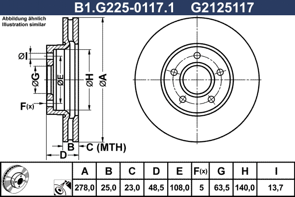 Disque de frein GALFER B1.G225-0117.1
