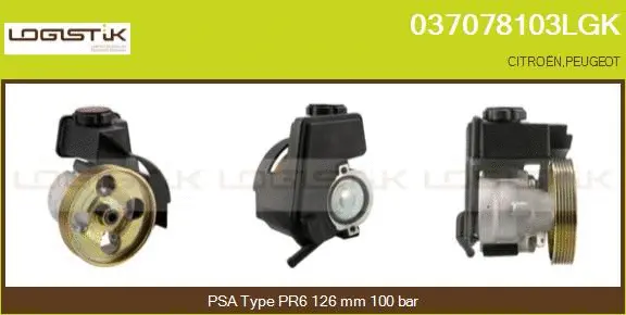 Pompe hydraulique, direction LGK 037078103LGK