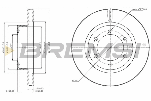 Disque de frein BREMSI CD8606V