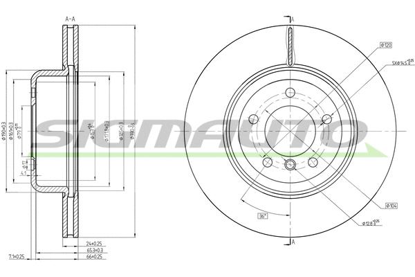 Disque de frein SIGMAUTO DBC617V
