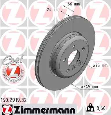 Disque de frein ZIMMERMANN 150.2919.32