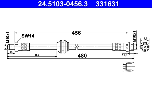 Flexible de frein ATE 24.5103-0456.3