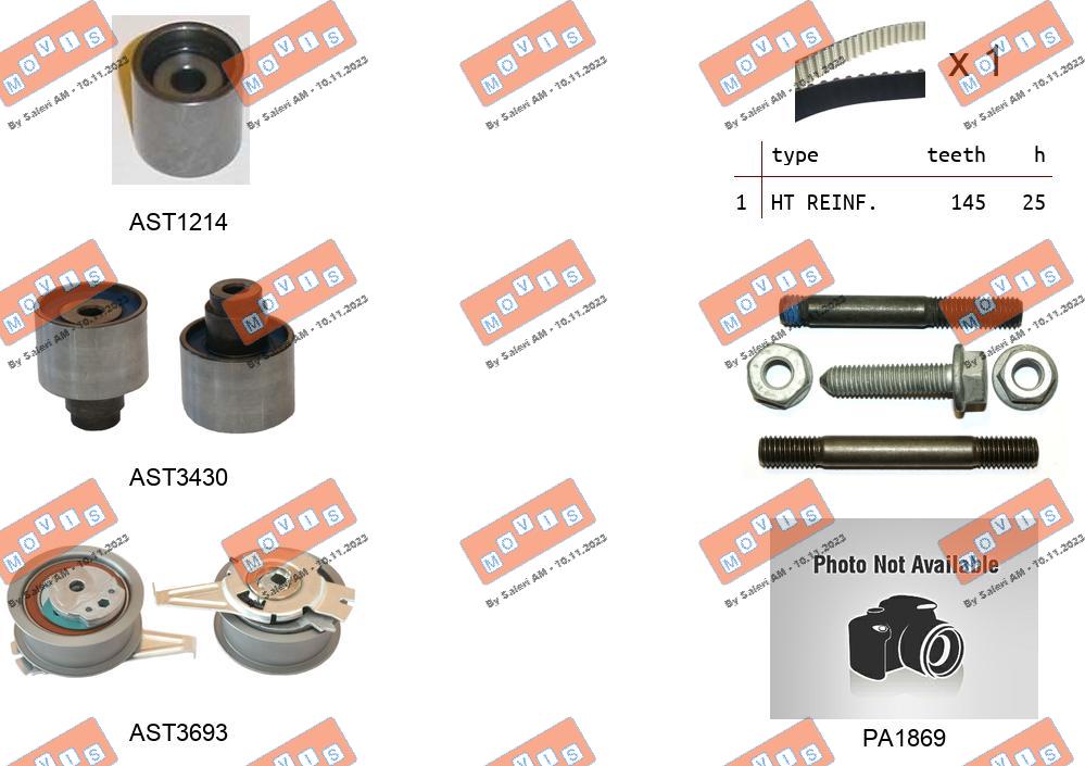 Pompe à eau + kit de courroie crantée MOVIS ASTK1166PA3