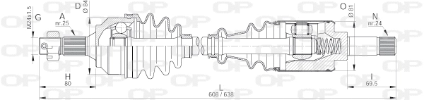 Arbre de transmission OPEN PARTS DRS6161.00