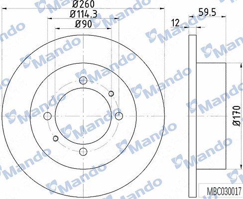 Disque de frein MANDO MBC030017