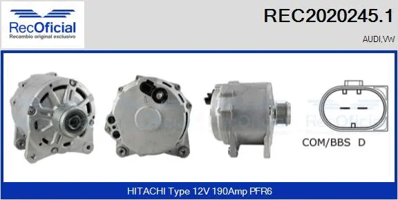 Alternateur RECOFICIAL REC2020245.1