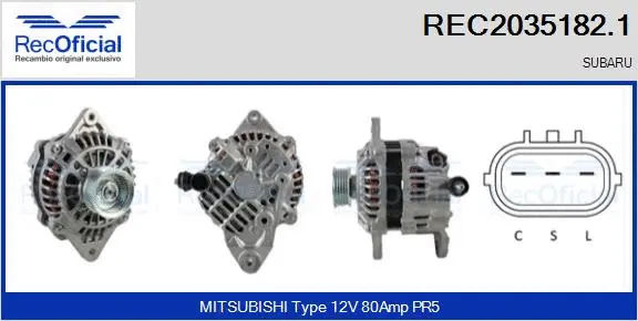 Alternateur RECOFICIAL REC2035182.1