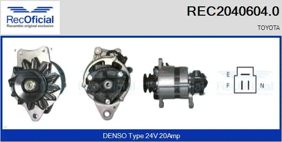 Alternateur RECOFICIAL REC2040604.0