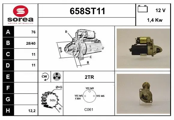Démarreur STARTCAR 658ST11