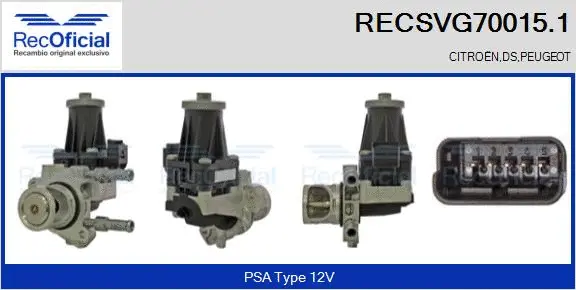 Vanne EGR RECOFICIAL RECSVG70015.1