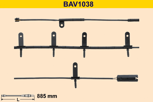 Contact d'avertissement, usure des plaquettes de frein BARUM BAV1038