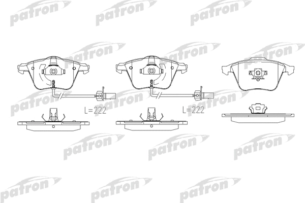 Kit de plaquettes de frein, frein à disque PATRON PBP1629