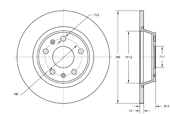 Disque de frein TOMEX Brakes TX 72-33