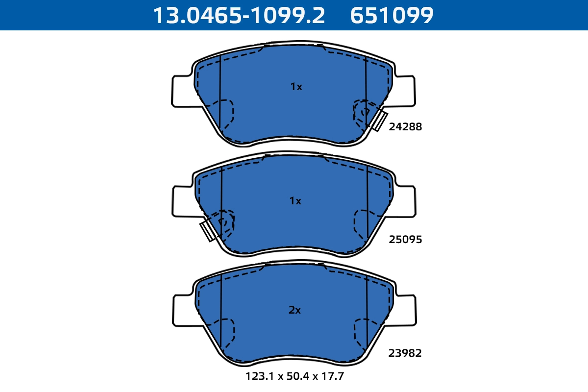 Kit de plaquettes de frein, frein à disque ATE-APAC 13.0465-1099.2