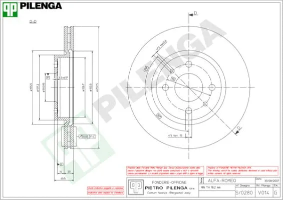 Disque de frein PILENGA V014