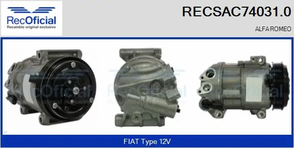 Compresseur, climatisation RECOFICIAL RECSAC74031.0