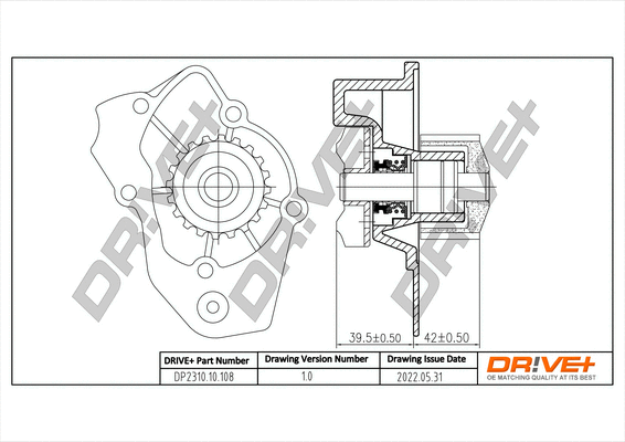 Pompe à eau, refroidissement du moteur Dr!ve+ DP2310.10.108
