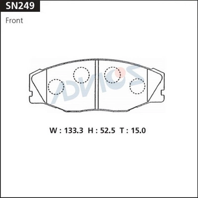 Kit de plaquettes de frein, frein à disque ADVICS SN249