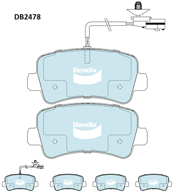 Kit de plaquettes de frein, frein à disque Bendix DB2478 HD