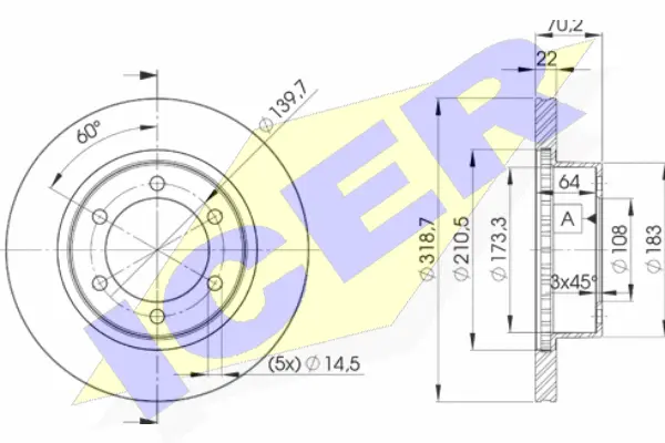 Disque de frein ICER 78BD5210-2