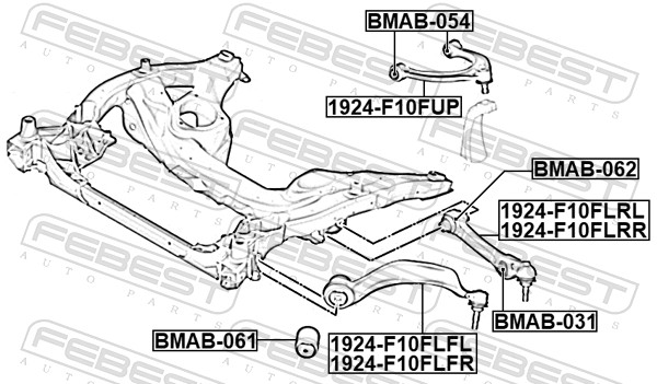 Bras de liaison, suspension de roue FEBEST 1924-F10FLRR