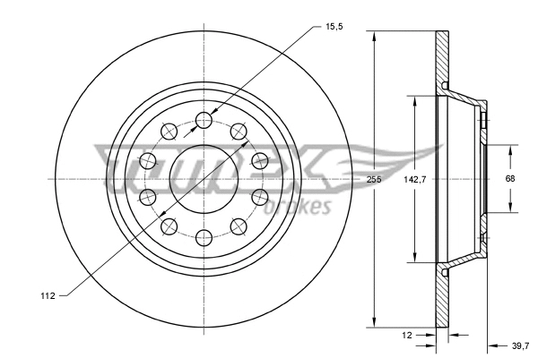 Disque de frein TOMEX Brakes TX 74-11