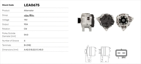 Alternateur LUSA LEA0675