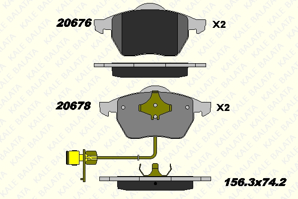 Kit de plaquettes de frein, frein à disque KALE 20676 196 05