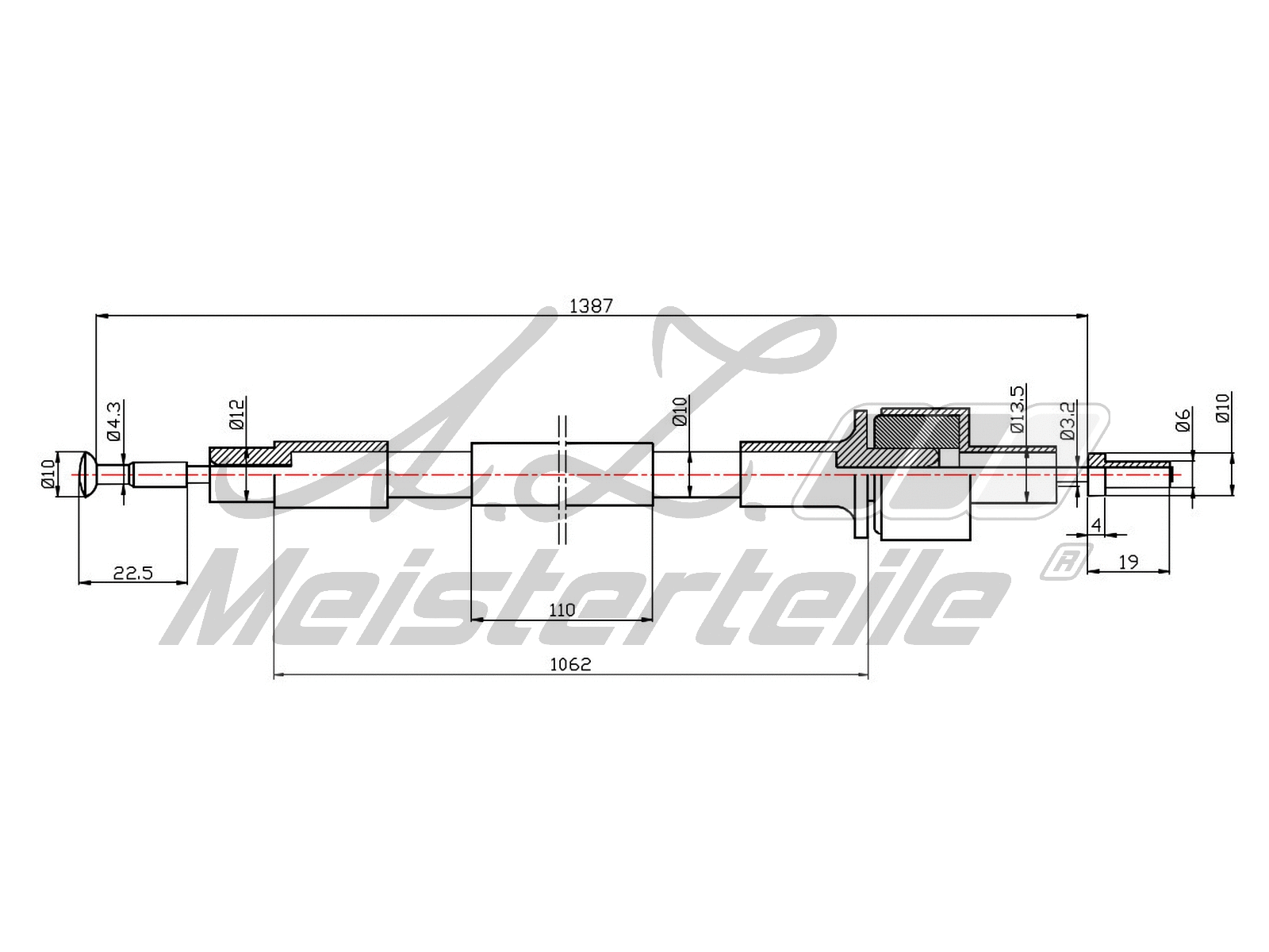 Tirette à câble, commande d'embrayage A.Z. Meisterteile AZMT-47-010-1311