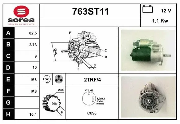 Démarreur STARTCAR 763ST11