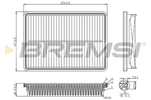 Filtre à air BREMSI FA1207