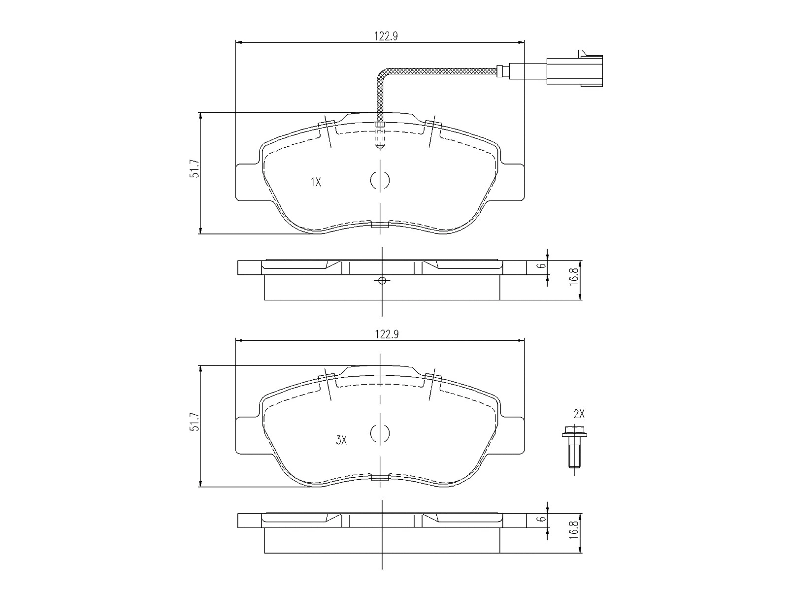Kit de plaquettes de frein, frein à disque A.Z. Meisterteile AZMT-44-022-1186