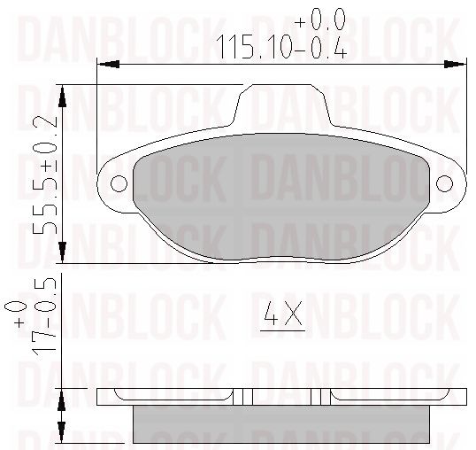Kit de plaquettes de frein, frein à disque DANBLOCK DB 510148