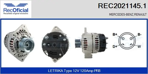 Alternateur RECOFICIAL REC2021145.1