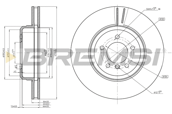 Disque de frein BREMSI CD8616V