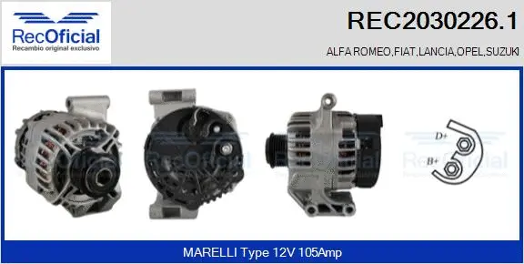 Alternateur RECOFICIAL REC2030226.1