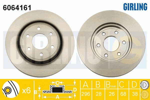 Disque de frein GIRLING 6064161