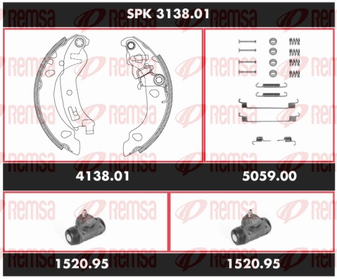 Kit de freins, freins à tambours REMSA SPK 3138.01