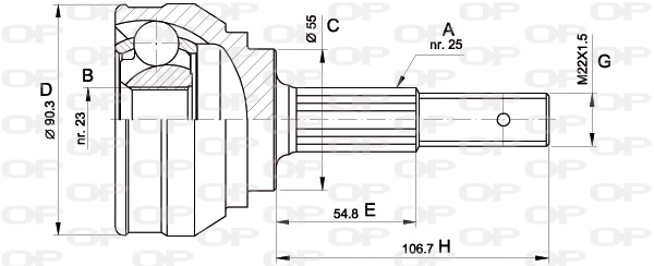 Jeu de joints, arbre de transmission OPEN PARTS CVJ5242.10
