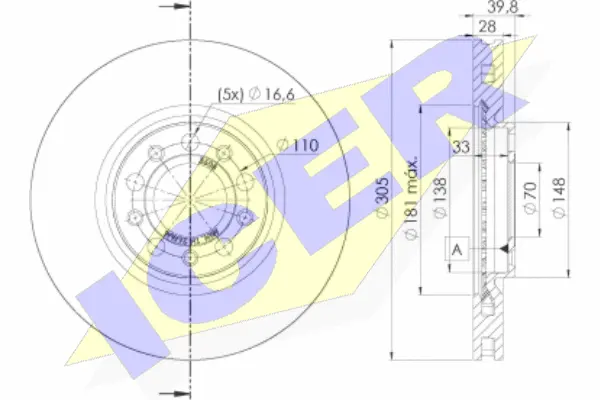 Disque de frein ICER 78BD3608-2