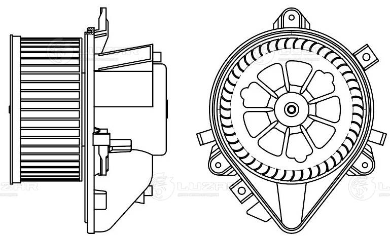 Moteur électrique, pulseur d'air habitacle LUZAR LFh 1629