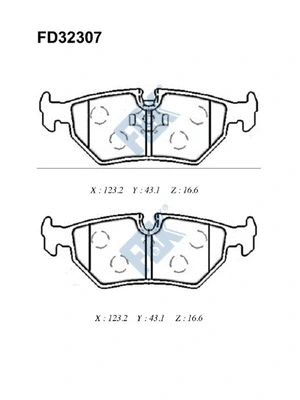 Kit de plaquettes de frein, frein à disque FBK FD32307