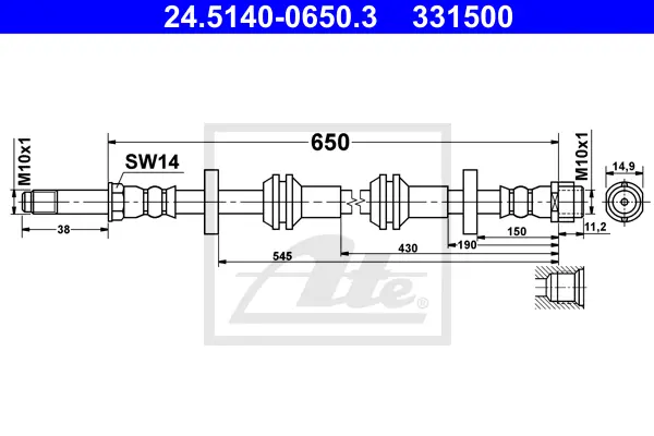 Flexible de frein ATE-APAC 24.5140-0650.3