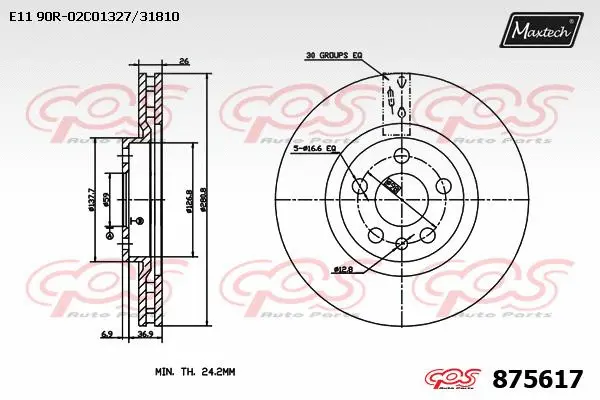 Disque de frein MAXTECH 875617