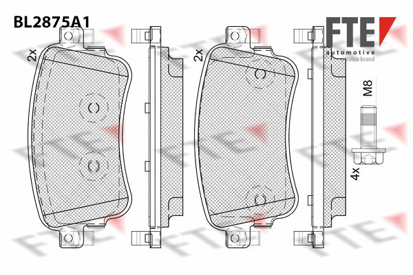 Kit de plaquettes de frein, frein à disque FTE 9011115