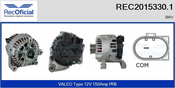 Alternateur RECOFICIAL REC2015330.1