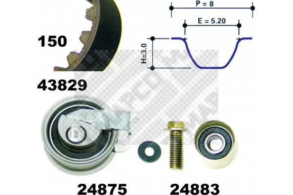 Kit de courroie crantée MAPCO 23912